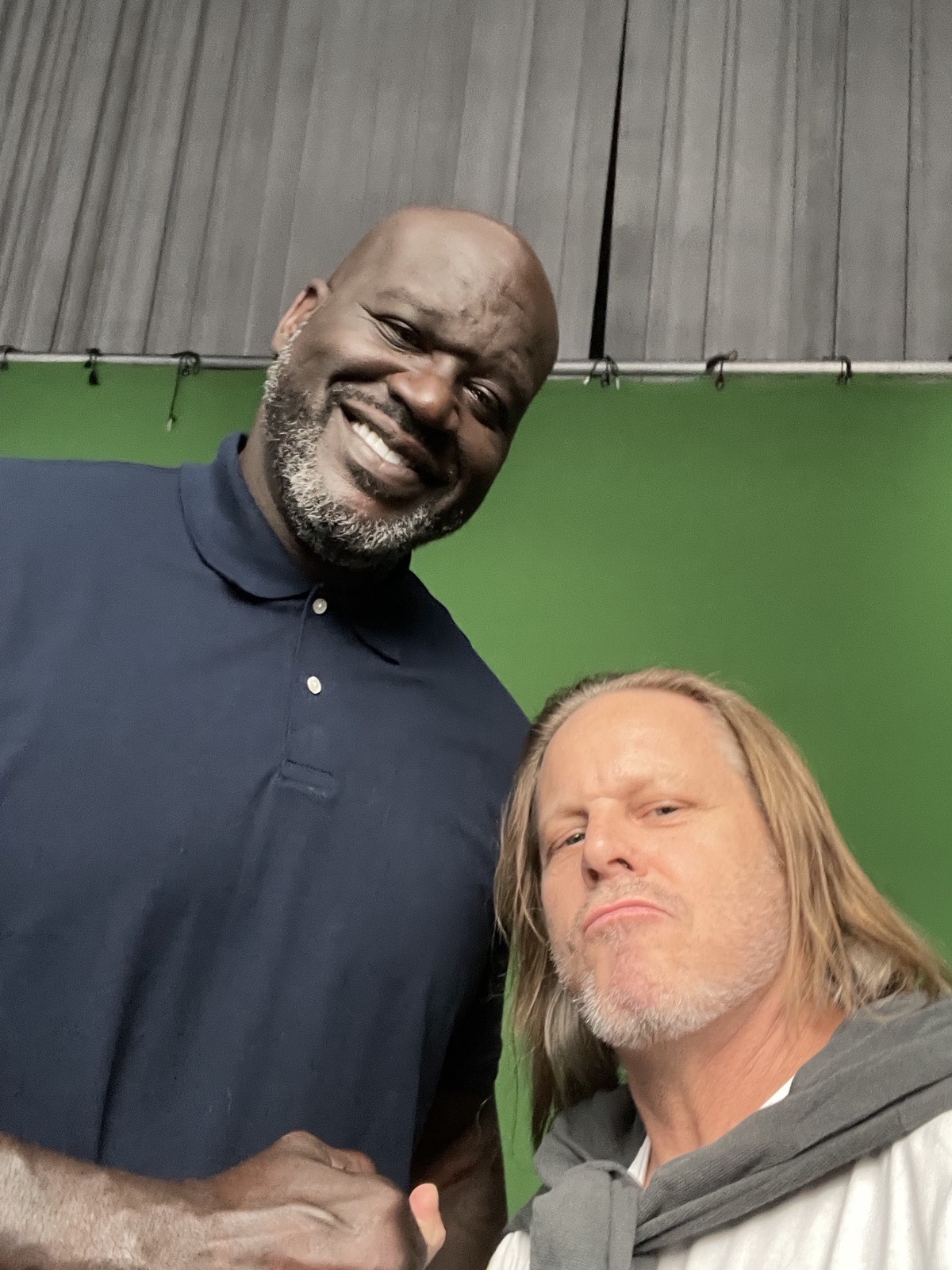 On set with talent at a green screen shoot