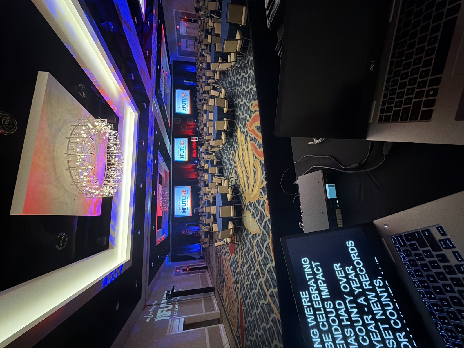 Leadership summit ballroom, teleprompter operator station